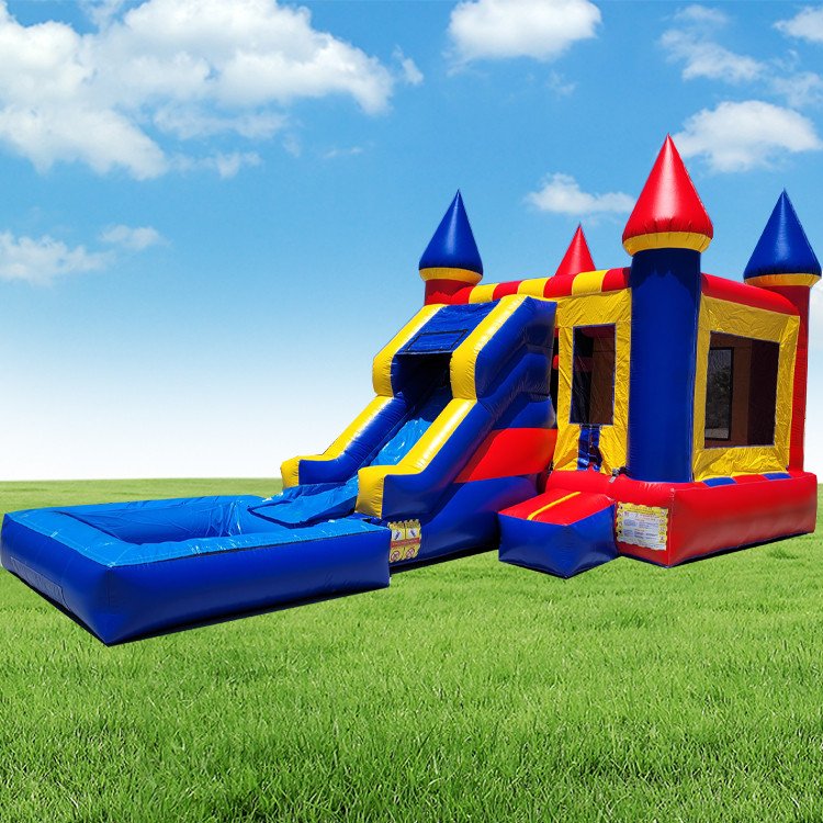 Bounce House Water Slide Combo 02 Blue / Red